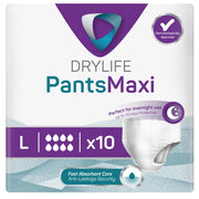 Drylife Pants Plus Disposable Pull-Up Unisex Incontinence Pants | Dry Feel Technology, Anti-Leak Security, Kind to Skin Soft Breathable Material