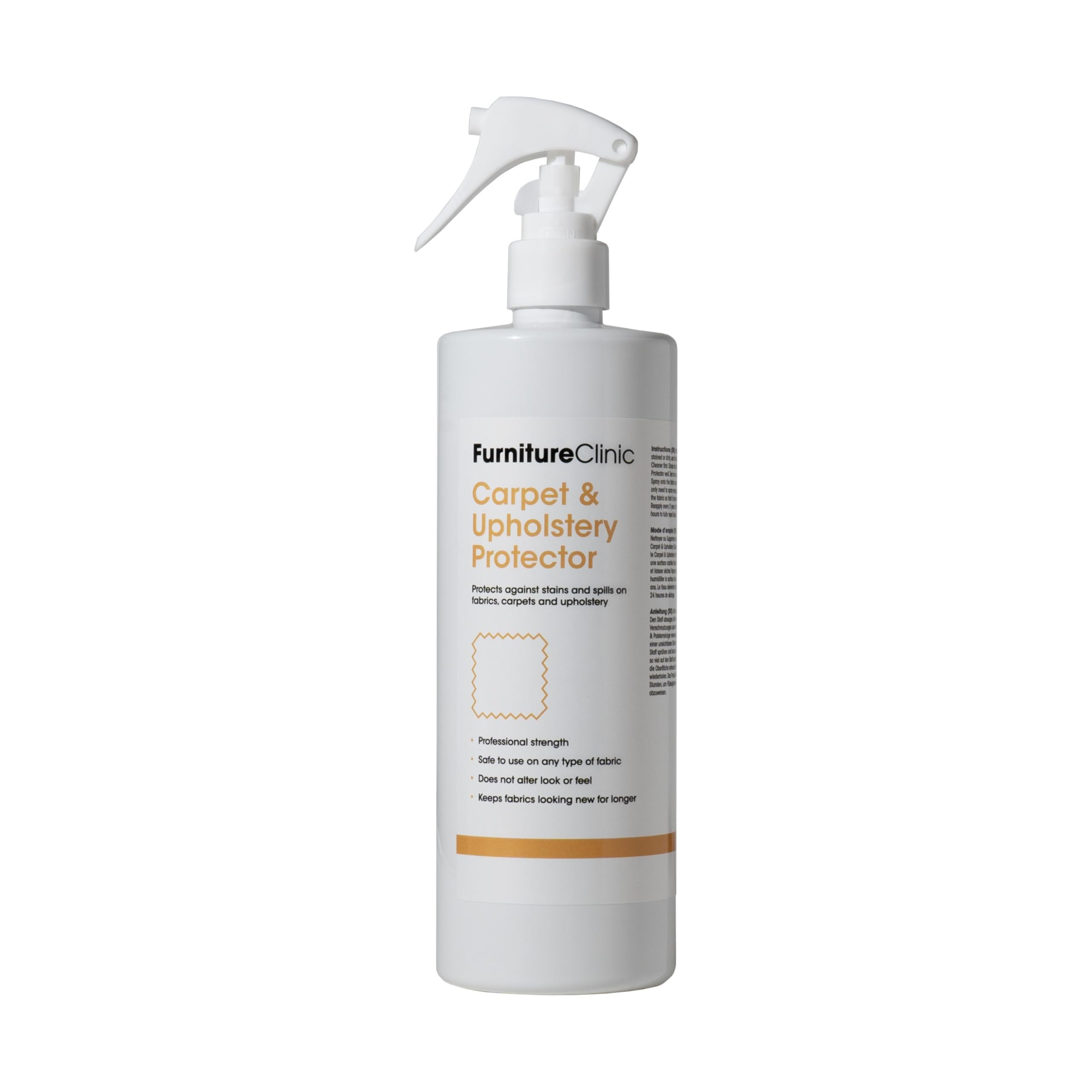 Furniture Clinic Carpet & Upholstery Protector Spray- Repels All Stains and Water - Fabric Protector Spray for Upholstery, Carpets, Sofas, Car Seats, Shoes