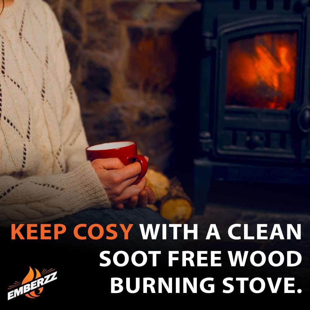 Emberzz - Stove, Fireplace and Hearth Cleaner | Dissolves Soot, Grease & Tar | For Wood, Log Burner - 500ml