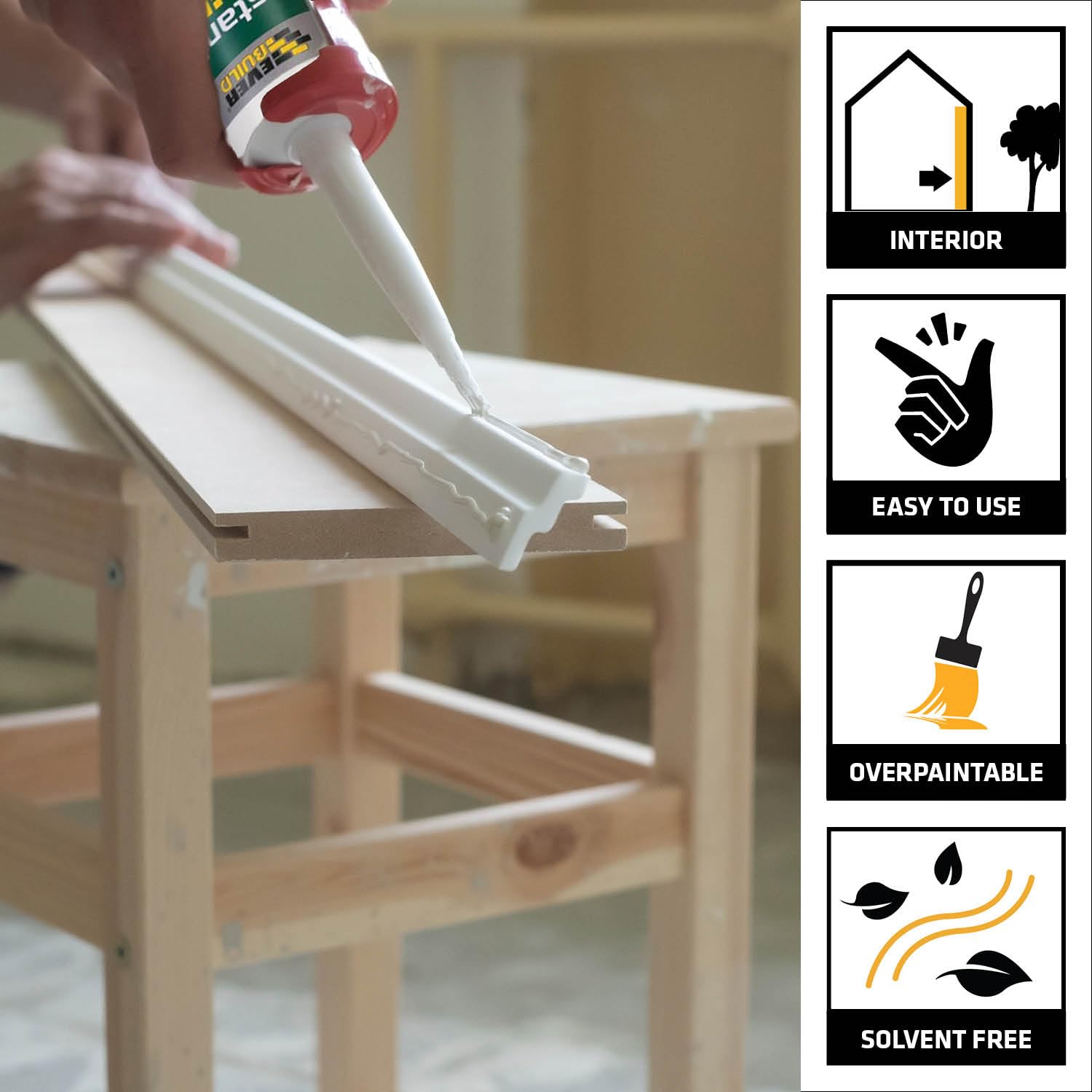 Everbuild Instant Nails | High Strength Solvent Free Gap Filling Multi Use Adhesive, White - 290 ml