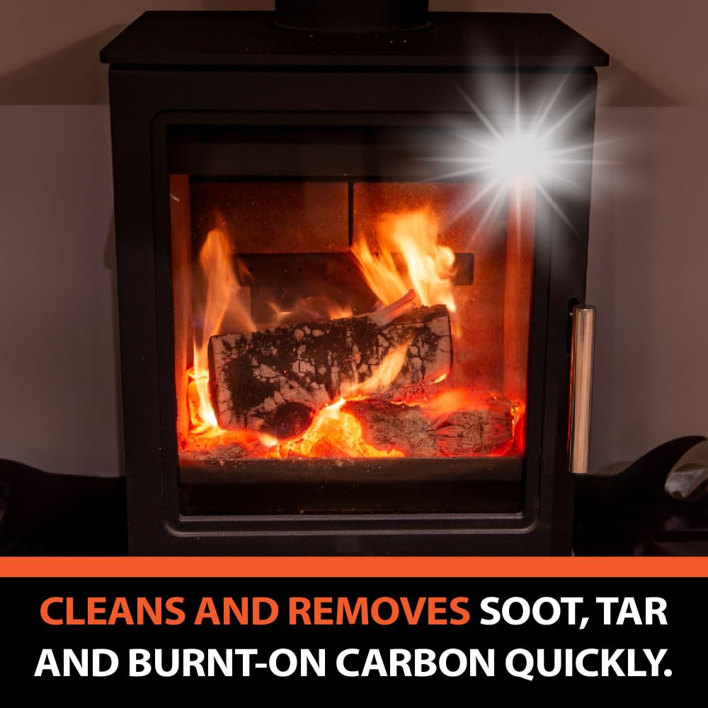 Emberzz - Stove, Fireplace and Hearth Cleaner | Dissolves Soot, Grease & Tar | For Wood, Log Burner - 500ml