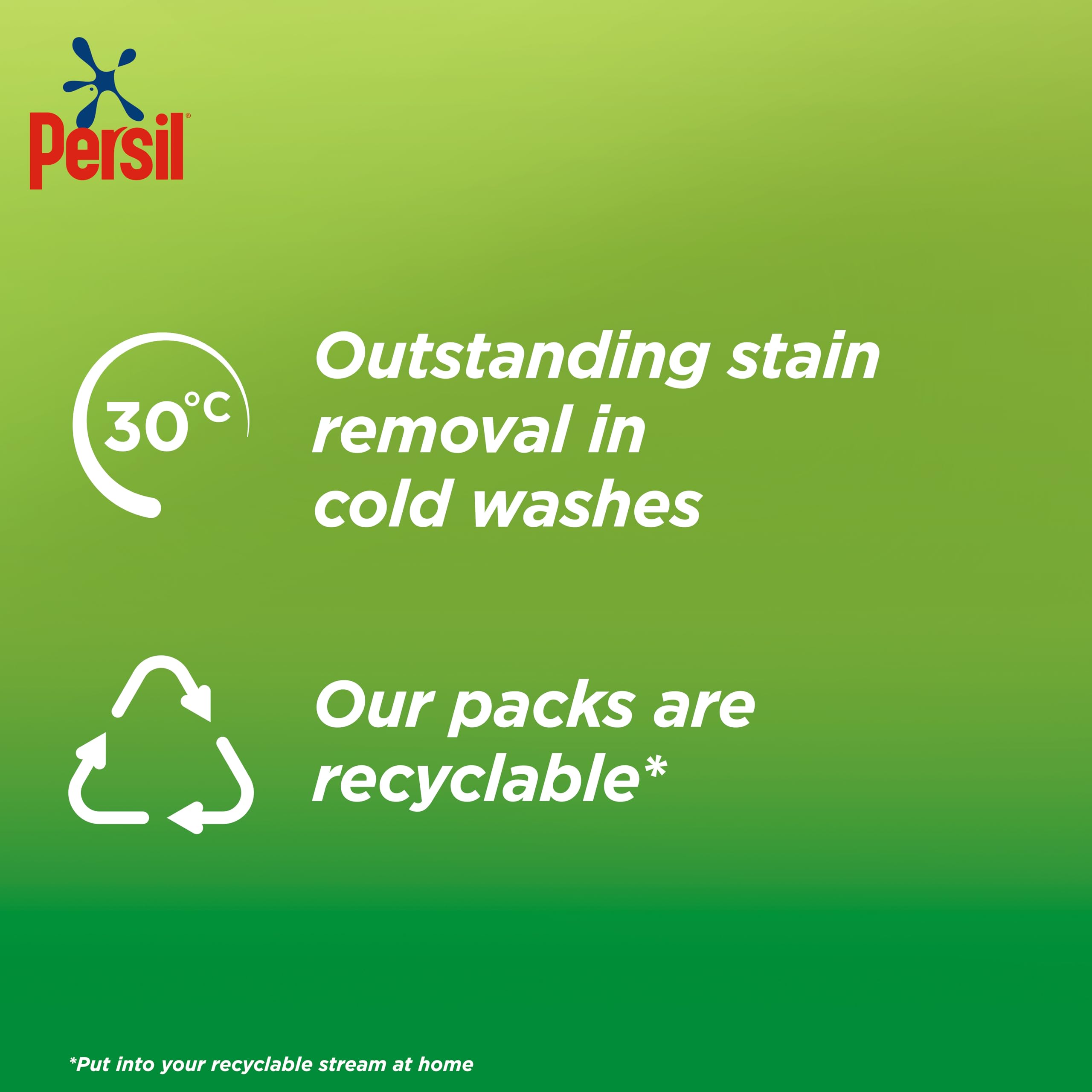 Persil Non Bio Washing Powder XXL Family Pack 100% recyclable pack for stain removal that's gentle next to sensitive skin 3.85 kg (77 washes)