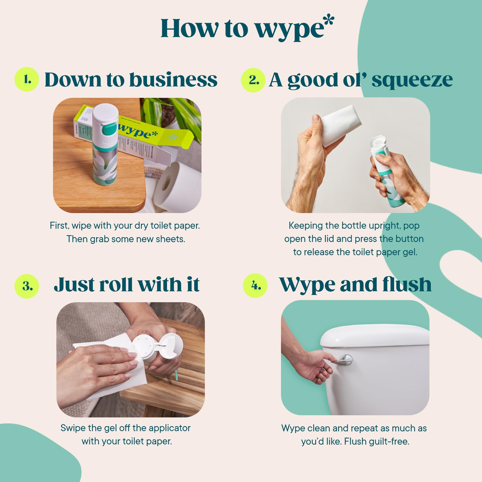Wype | Flushable & Convenient Wet Wipe Alternative | On The Go Bundle | Toilet Roll Gel | Holiday Essentials | COSMOS Organic | 3 x 30ml