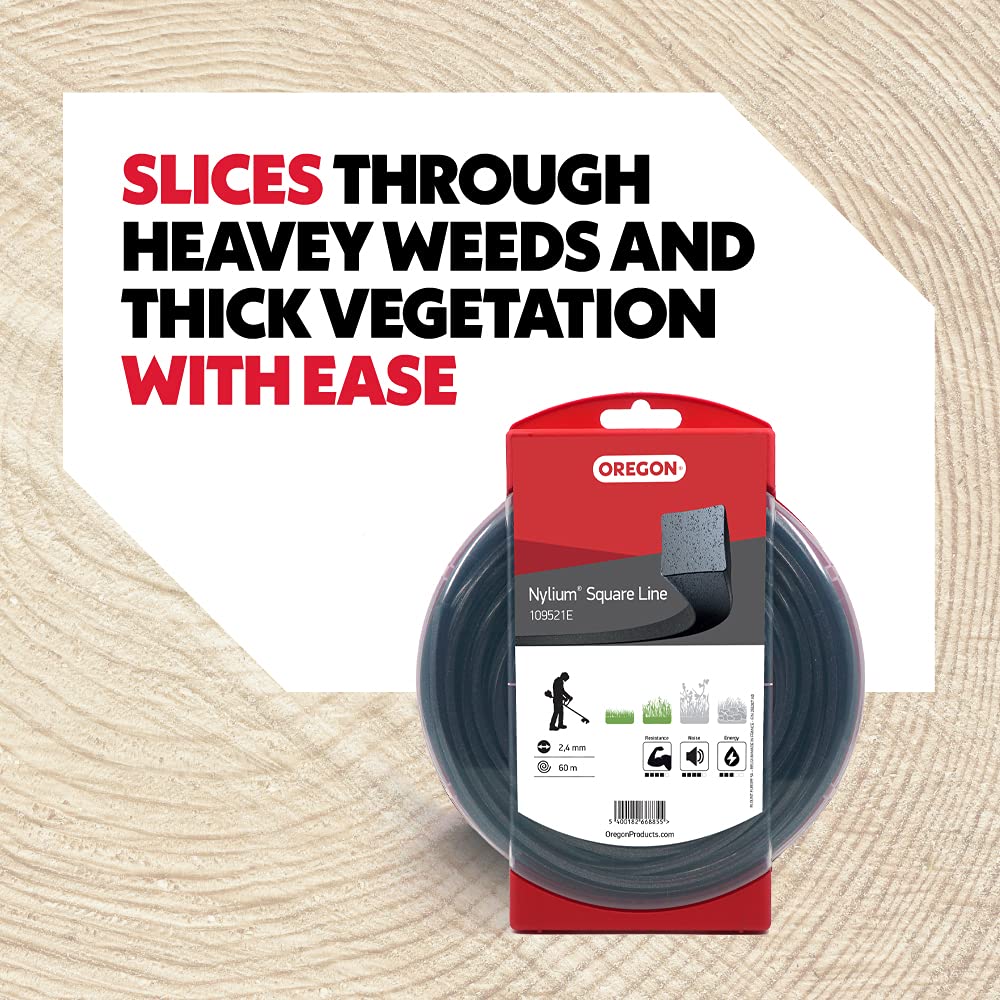 Oregon Square Nylium Heavy Duty Trimmer Line for Dry Vegetation On Rocky Ground