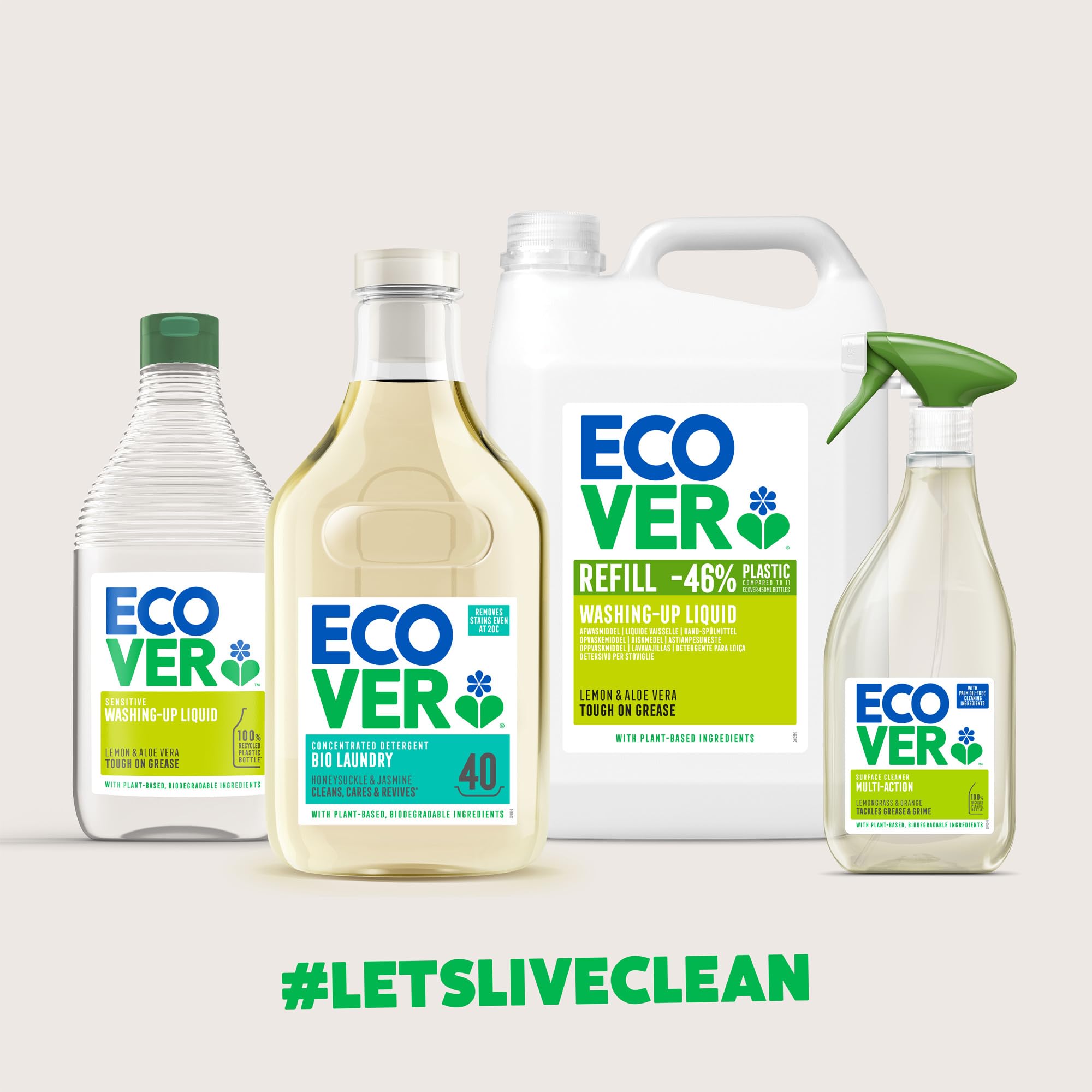 Ecover Bio based Laundry Washing Liquid, Lavender & Eucalyptus, 56 Washes, 5L