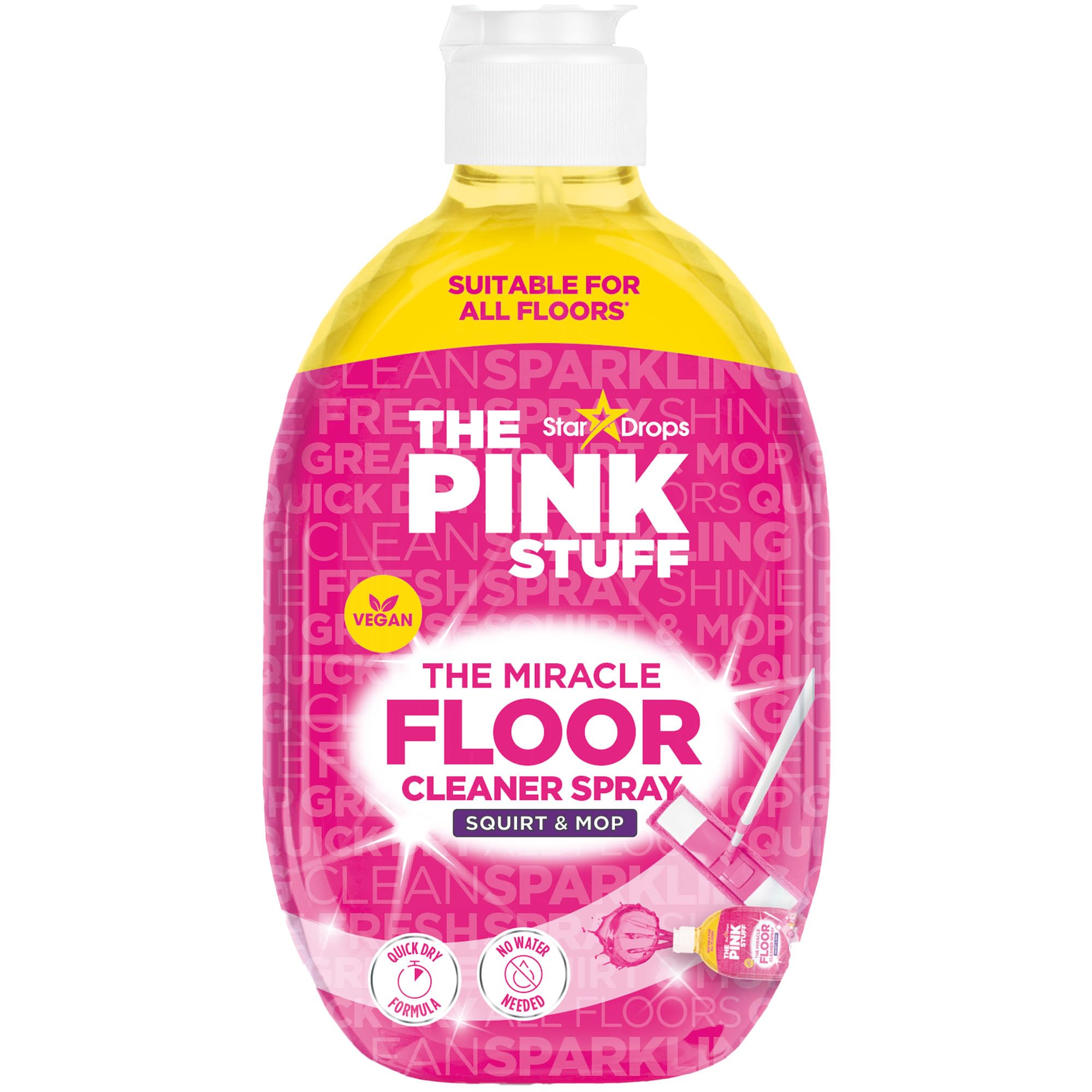 THE PINK STUFF The Miracle Direct to Floor Cleaner | Squirt & Mop 750 ml - Quick Dry Formula | No Water Needed | Vegan-Friendly | Suitable for All Floors - Fresh Rhubarb Scent