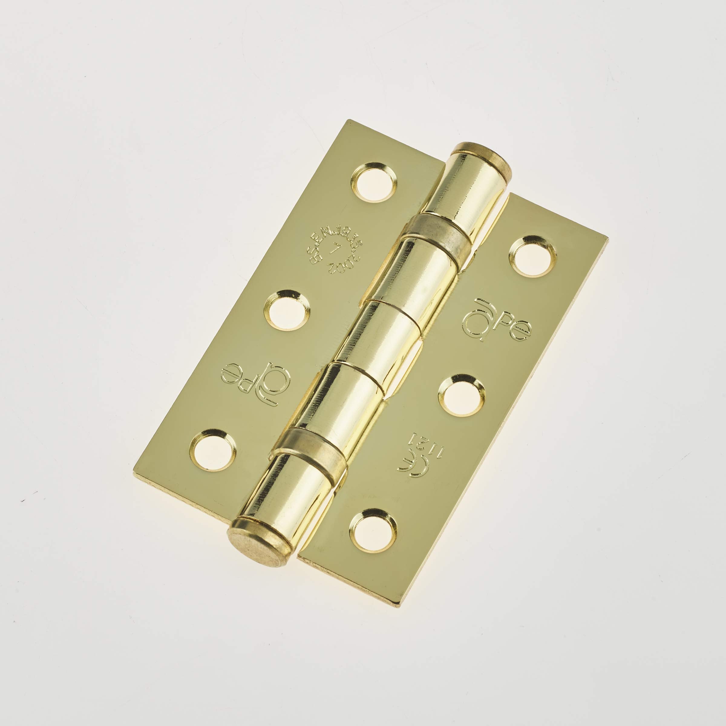 Bearing Lot de 5 charnières de porte intérieures Fire FD 30 76 mm Boule de 5 paires [10 charnières et vis] Finition laiton poli