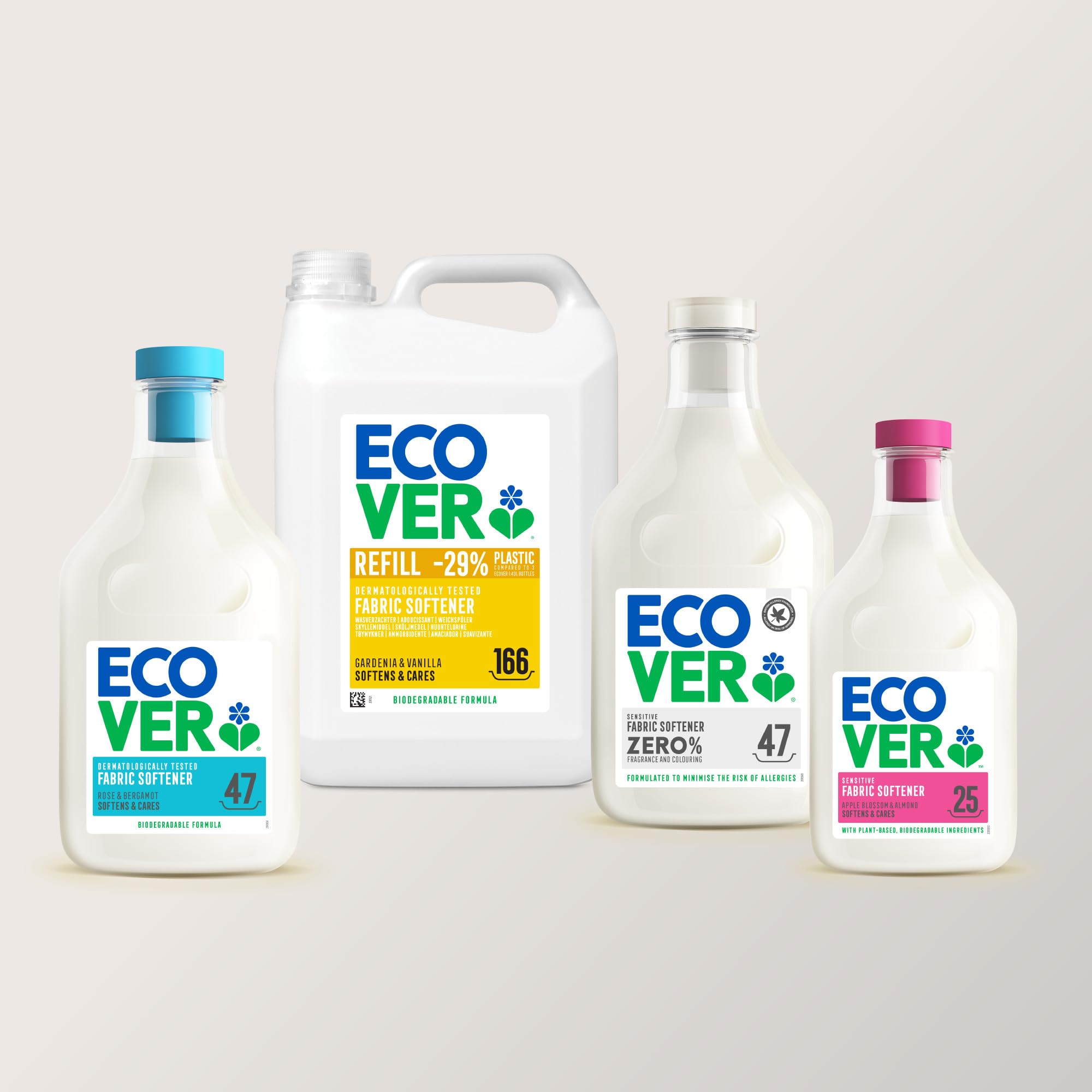 Ecover Fabric Softener, Fabric Conditioner to Soften Your Clothes, Fresh Apple Blossom & Almond Scent 1 x 47 Washes, 1 x 1.43L
