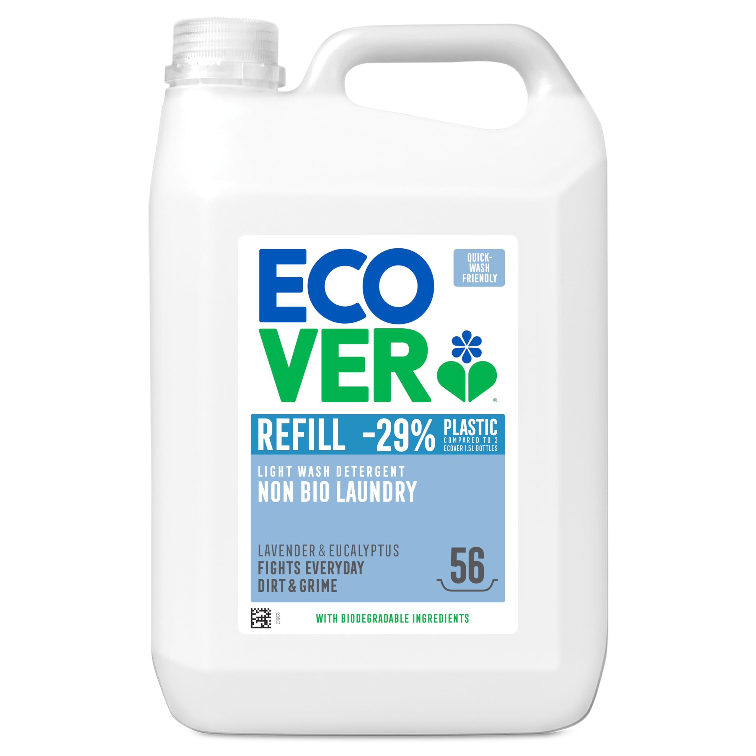 Ecover Bio based Laundry Washing Liquid, Lavender & Eucalyptus, 56 Washes, 5L