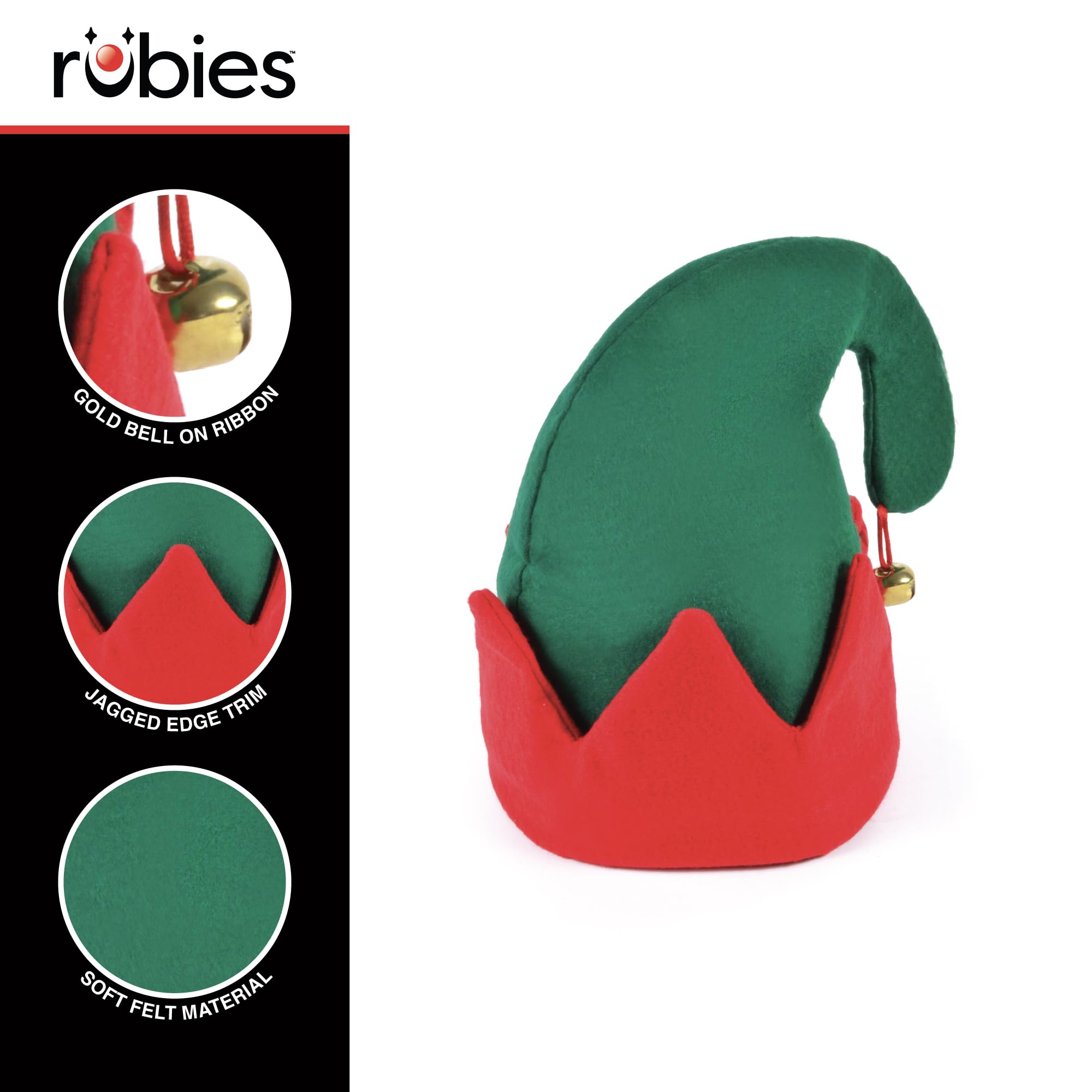 Bristol Novelty BH184 Elf Jingle Bell Hat, unisex-adult, Multi-colour, One Size