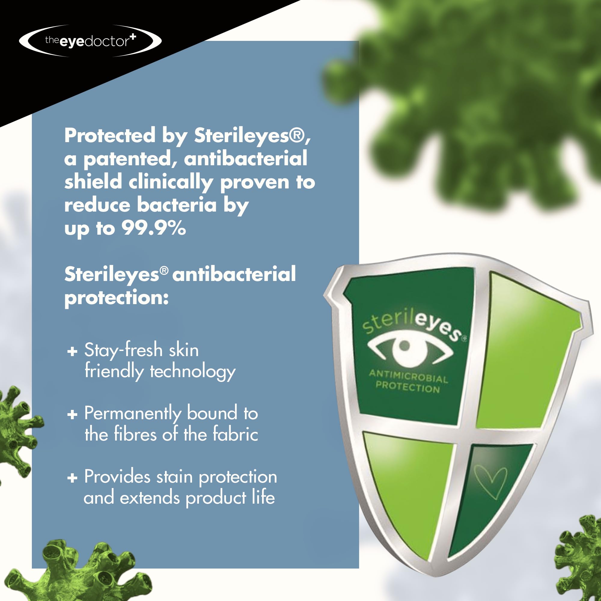 The Eye Doctor Essential Heated Eye Mask - Warm Eye Compress for Dry Eyes, Blepharitis and MGD Treatment - Safe to Heat Mask in a Microwave and Features Sterileyes Antibacterial Patented Solution