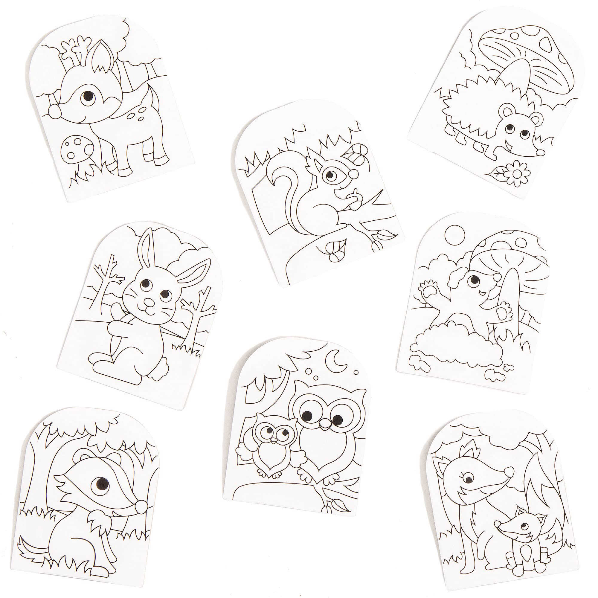 Baker Ross AR618 Woodland Animal Colour-in Snow Globes Value Pack — Creative Art and Craft Supplies for Kids to Make, Personalise and Decorate (Pack of 4), Assorted