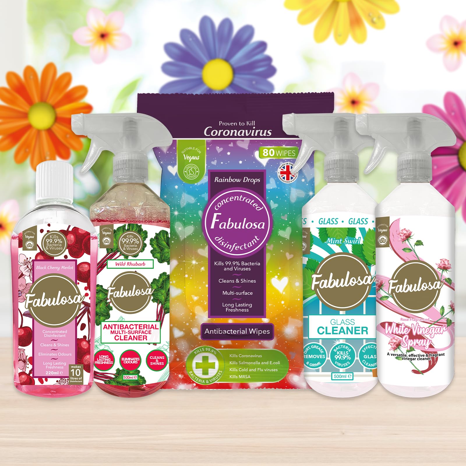 Fabulosa Antibacterial Disinfectant Spray, All Purpose Multi Surface Cleaner, 500ml, 9 pack
