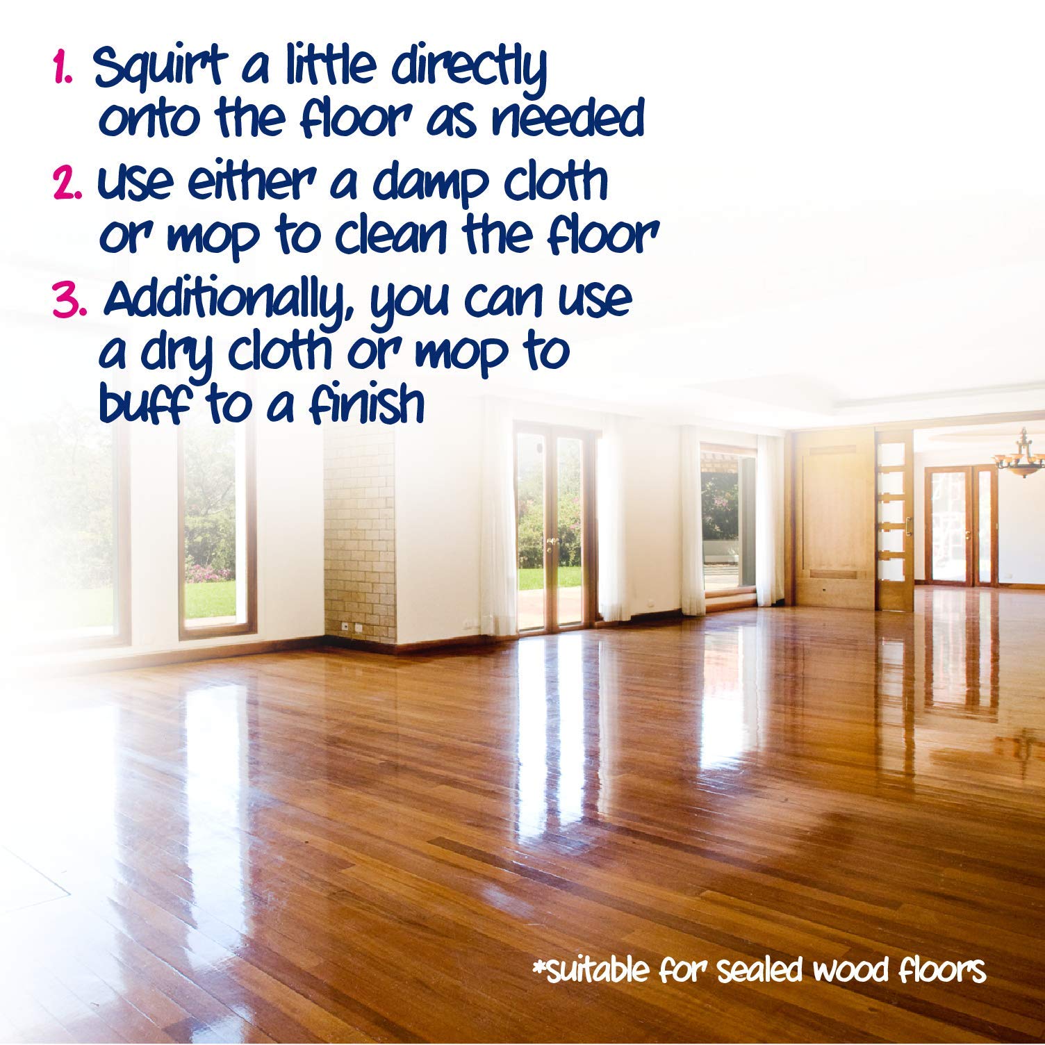 Ecozone Wood Floor Cleaner, 500 ml, Almond Scented, Preserves The Natural Colour of the Wood