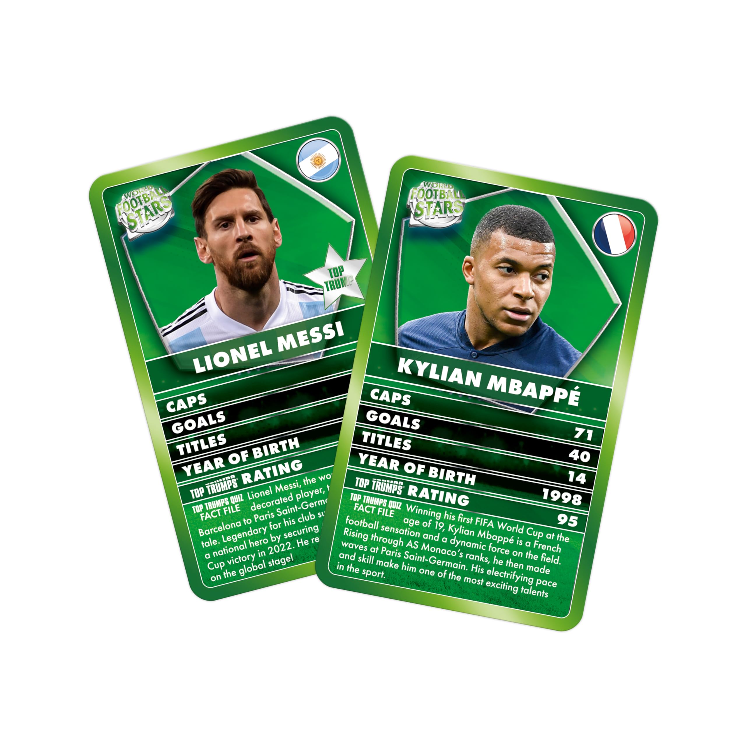 Top Trumps World Football Stars Specials Card Game Green, Play with Lionel Messi, Neymar and Harry Kane, Educational Gift and Toys for ages 6 plus