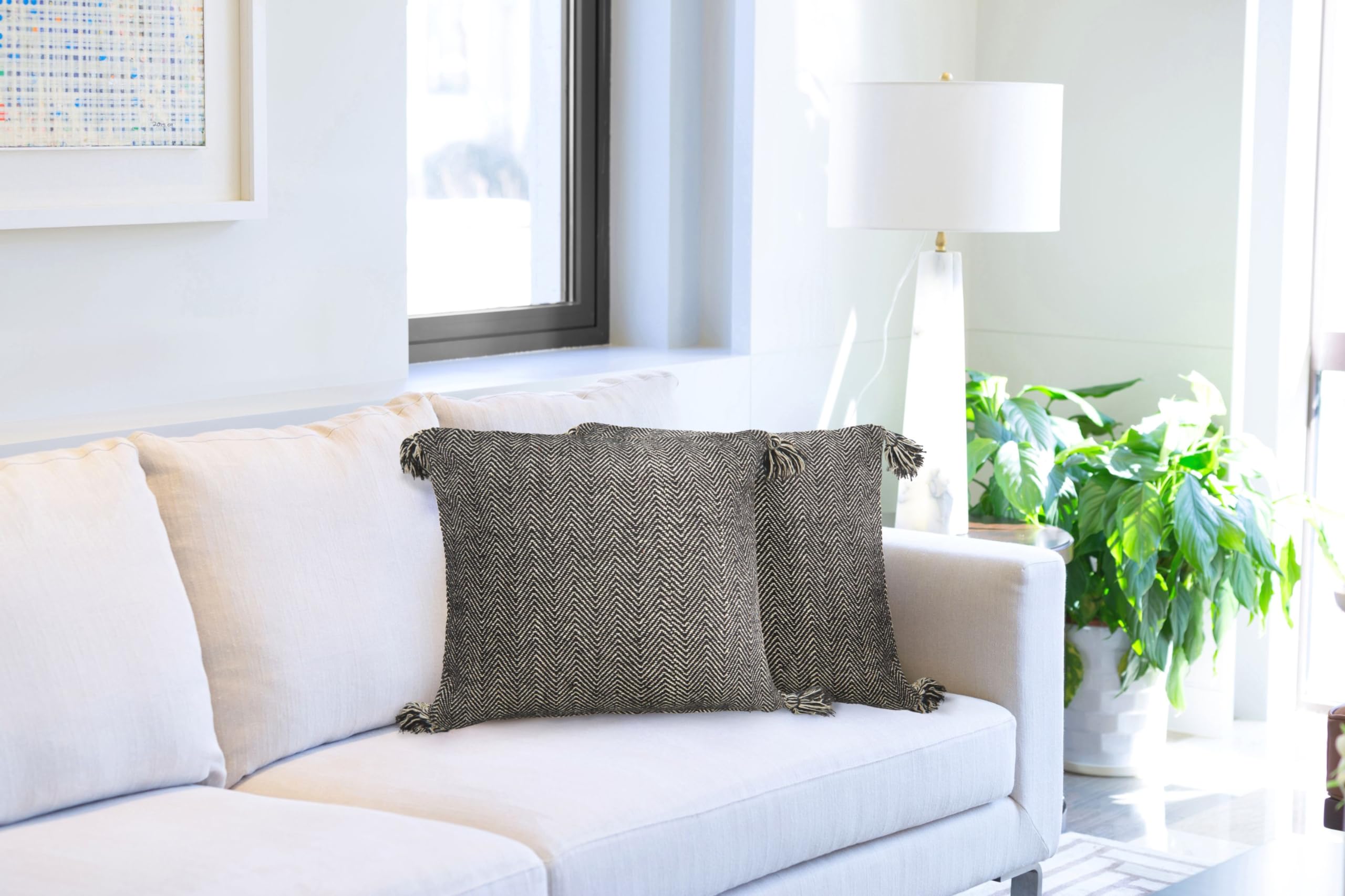 Emma Barclay Herringbone - Recycled Cotton Cushion Cover