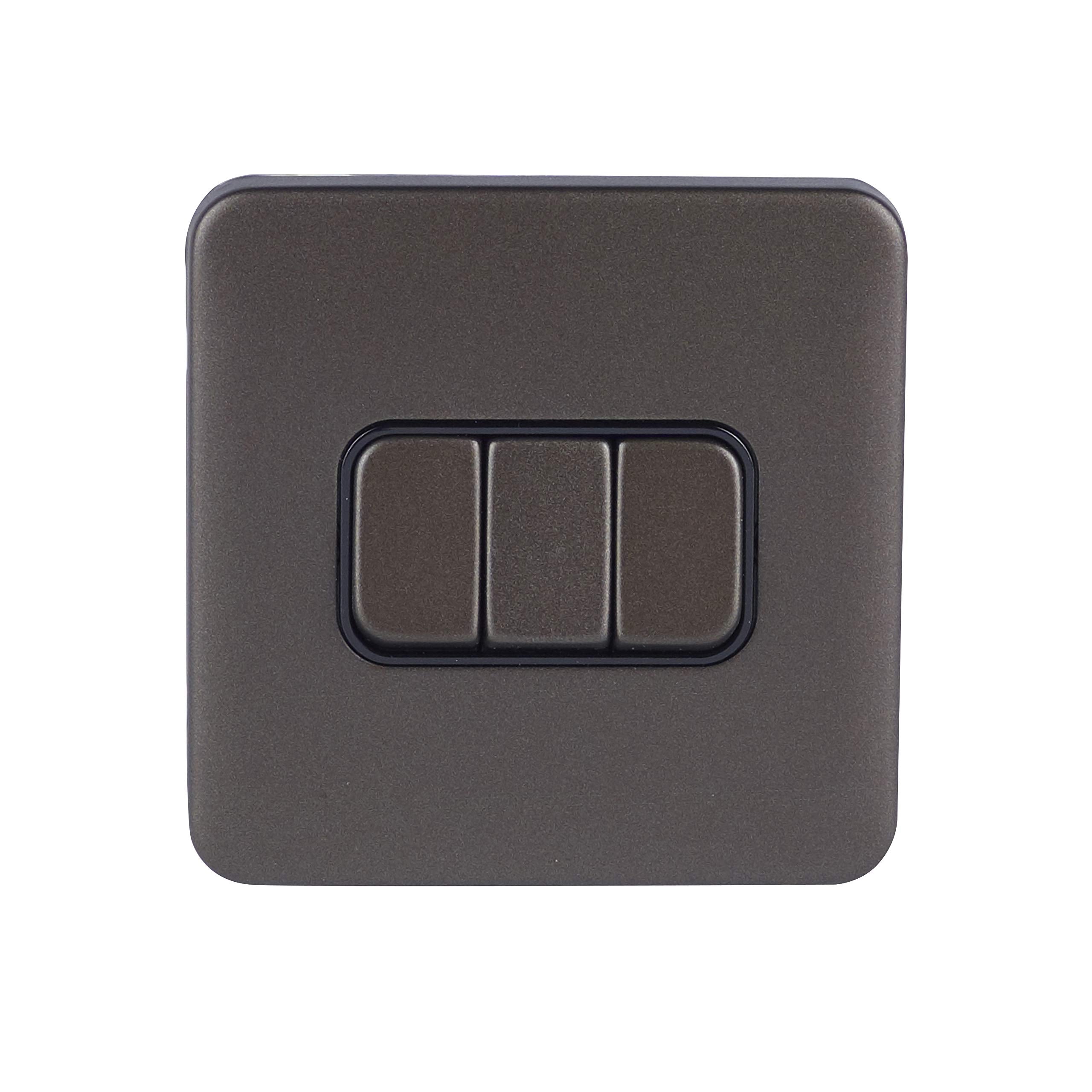 Schneider Electric GGBL1012BMBS, schraubenlose Lisse-Abdeckung, 10 AX, 1 G, 2 W, Schalter Bmb, 240 V, Mokka-Bronze