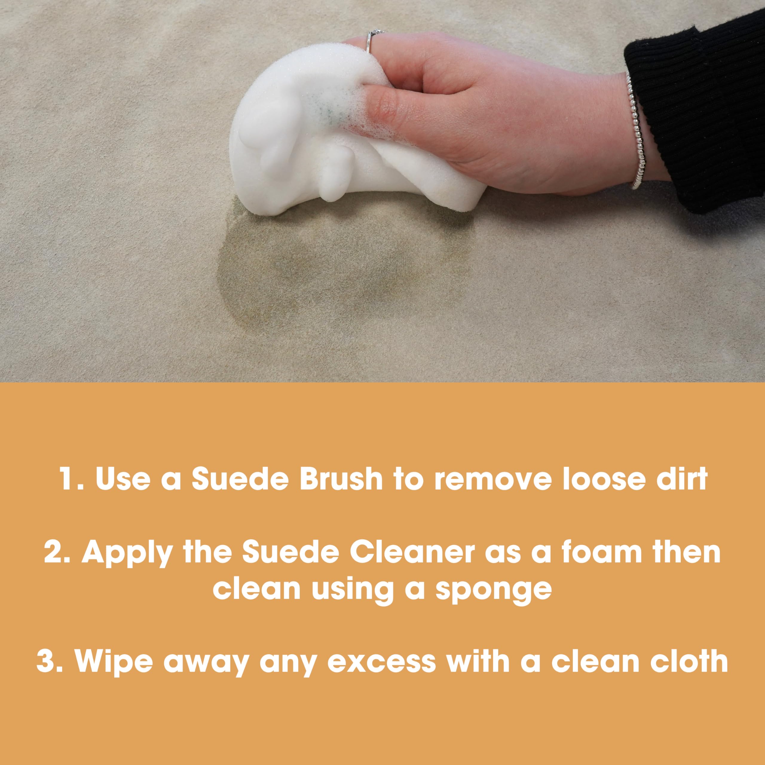 Suede Cleaner – Use to Clean Suede Shoes, Bags, Clothing & Sofas. Safely Removes Dirt & Grime from Suede & Nubuck.