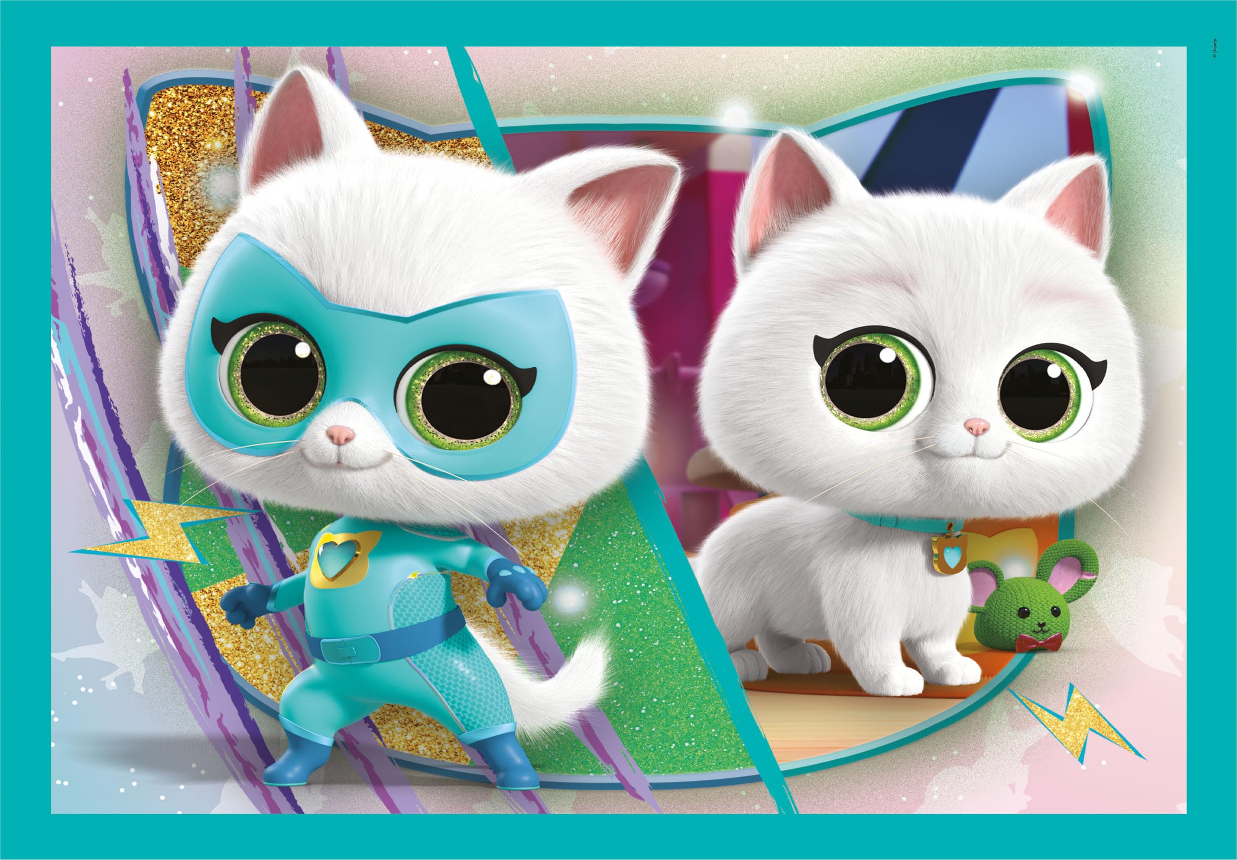 Clementoni Jigsaw Puzzle 4 In 1 Super Kitties 12+16+20+24 Pieces - Supercolor Puzzle For Children 4-6 Years, Cartoon, Gift For Boy/Girls, Puzzle For Kids, Made In Italy, 21531