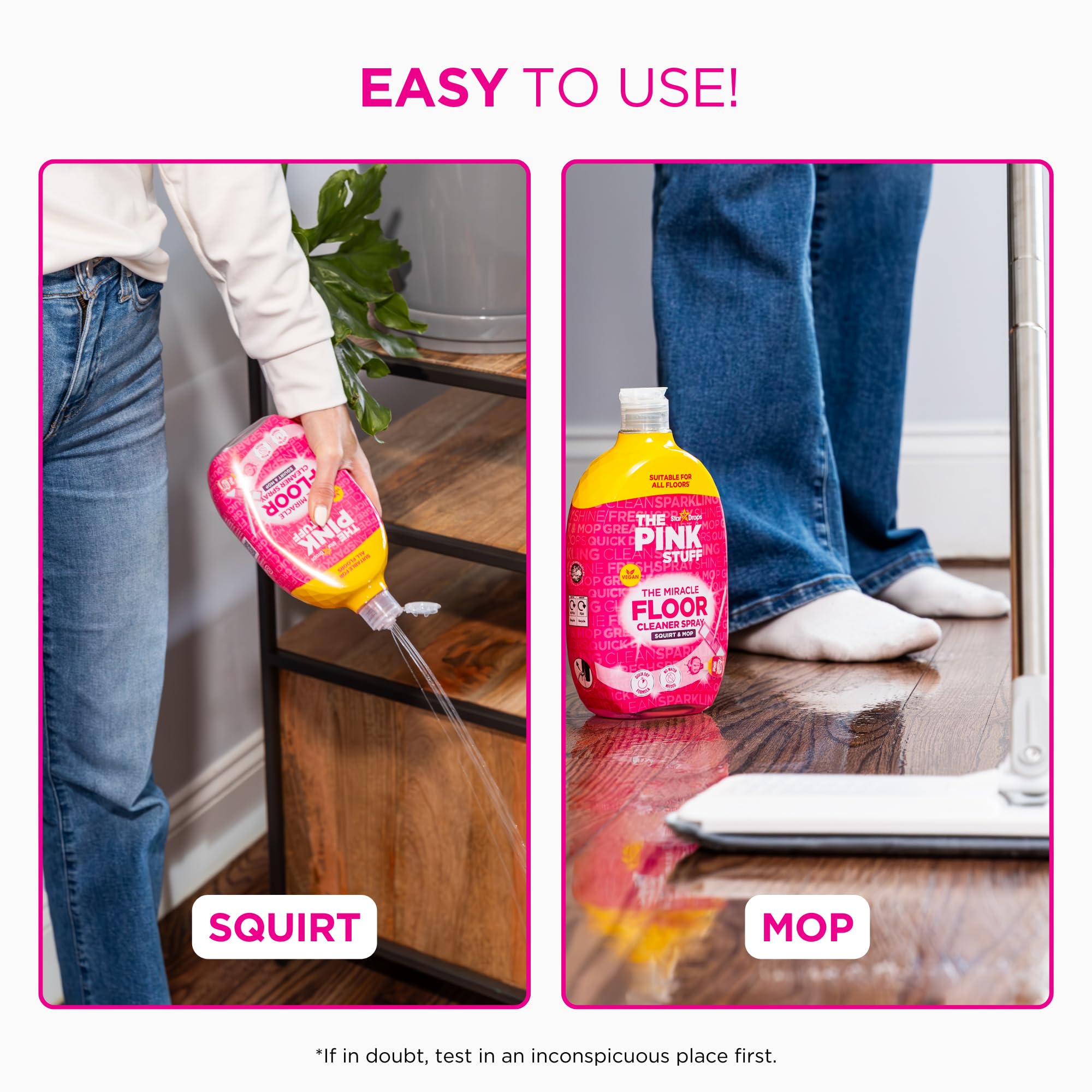 THE PINK STUFF The Miracle Direct to Floor Cleaner | Squirt & Mop 750 ml - Quick Dry Formula | No Water Needed | Vegan-Friendly | Suitable for All Floors - Fresh Rhubarb Scent