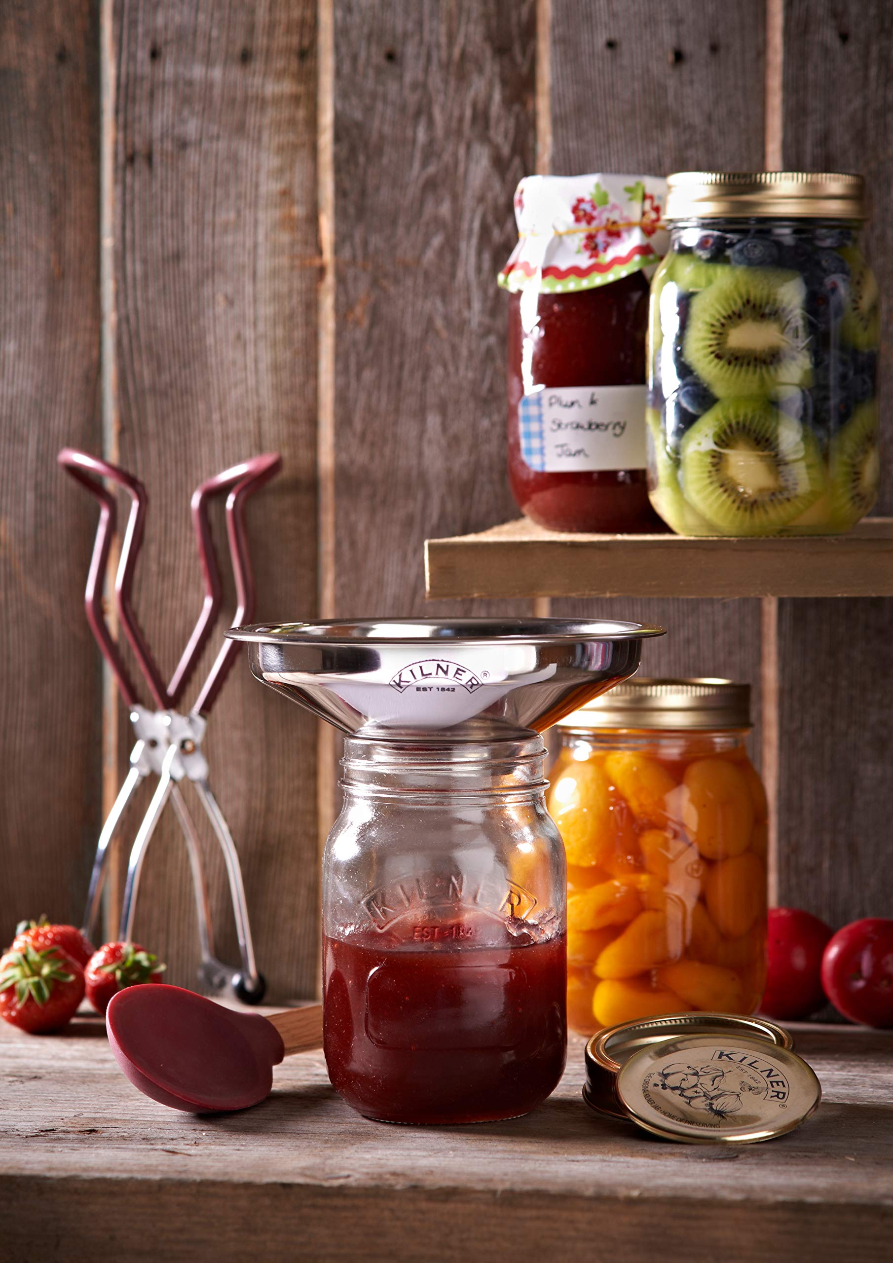 Kilner Stainless Steel Easy Fill Funnel – Wide Opening for Spill-Free Preserving & Pickling, Fits Multiple Jar Sizes, Perfect for Jams