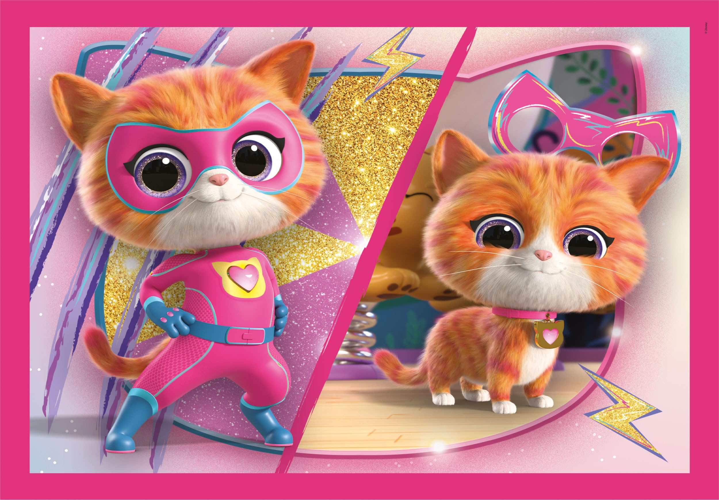 Clementoni Jigsaw Puzzle 4 In 1 Super Kitties 12+16+20+24 Pieces - Supercolor Puzzle For Children 4-6 Years, Cartoon, Gift For Boy/Girls, Puzzle For Kids, Made In Italy, 21531