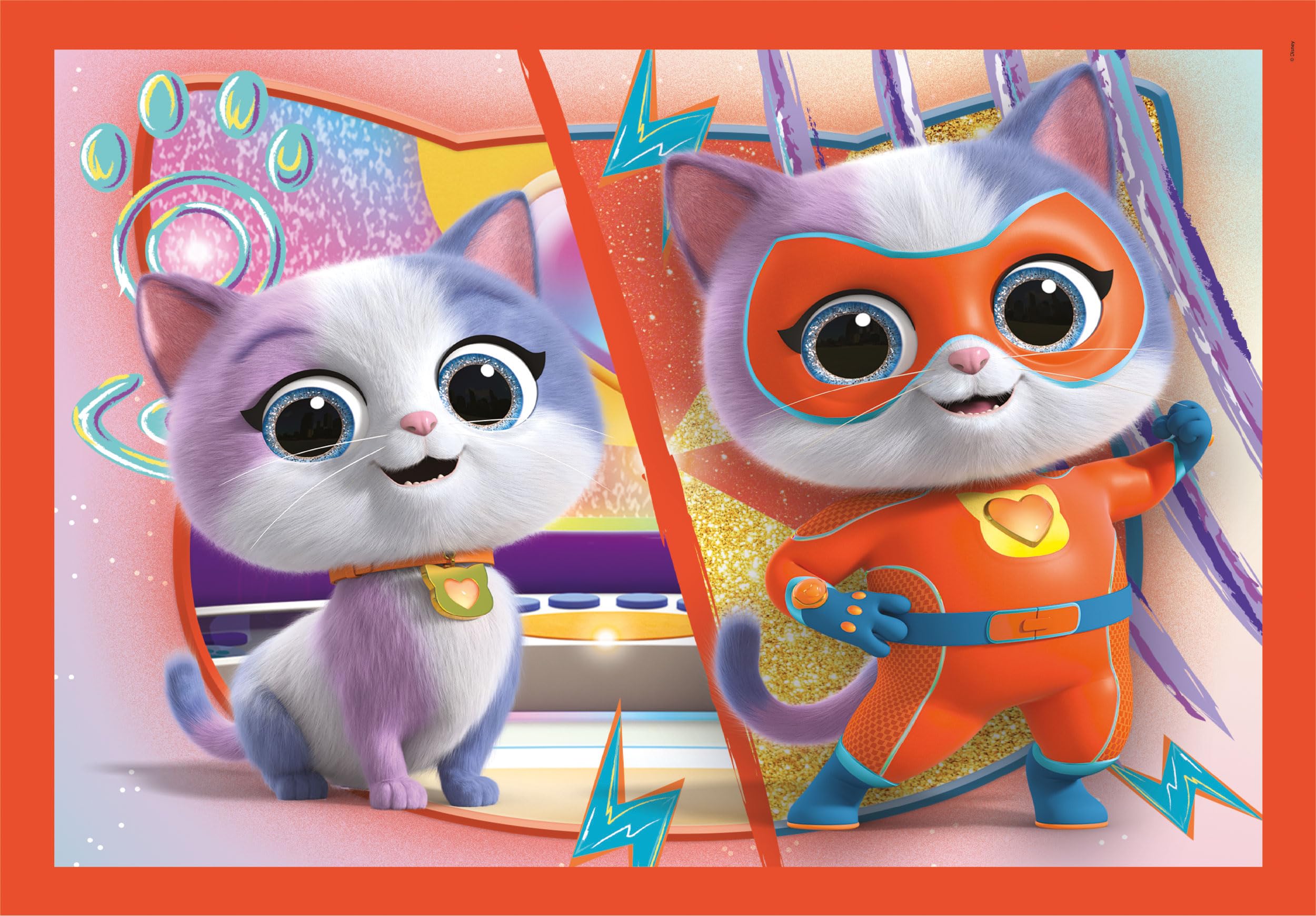 Clementoni Jigsaw Puzzle 4 In 1 Super Kitties 12+16+20+24 Pieces - Supercolor Puzzle For Children 4-6 Years, Cartoon, Gift For Boy/Girls, Puzzle For Kids, Made In Italy, 21531