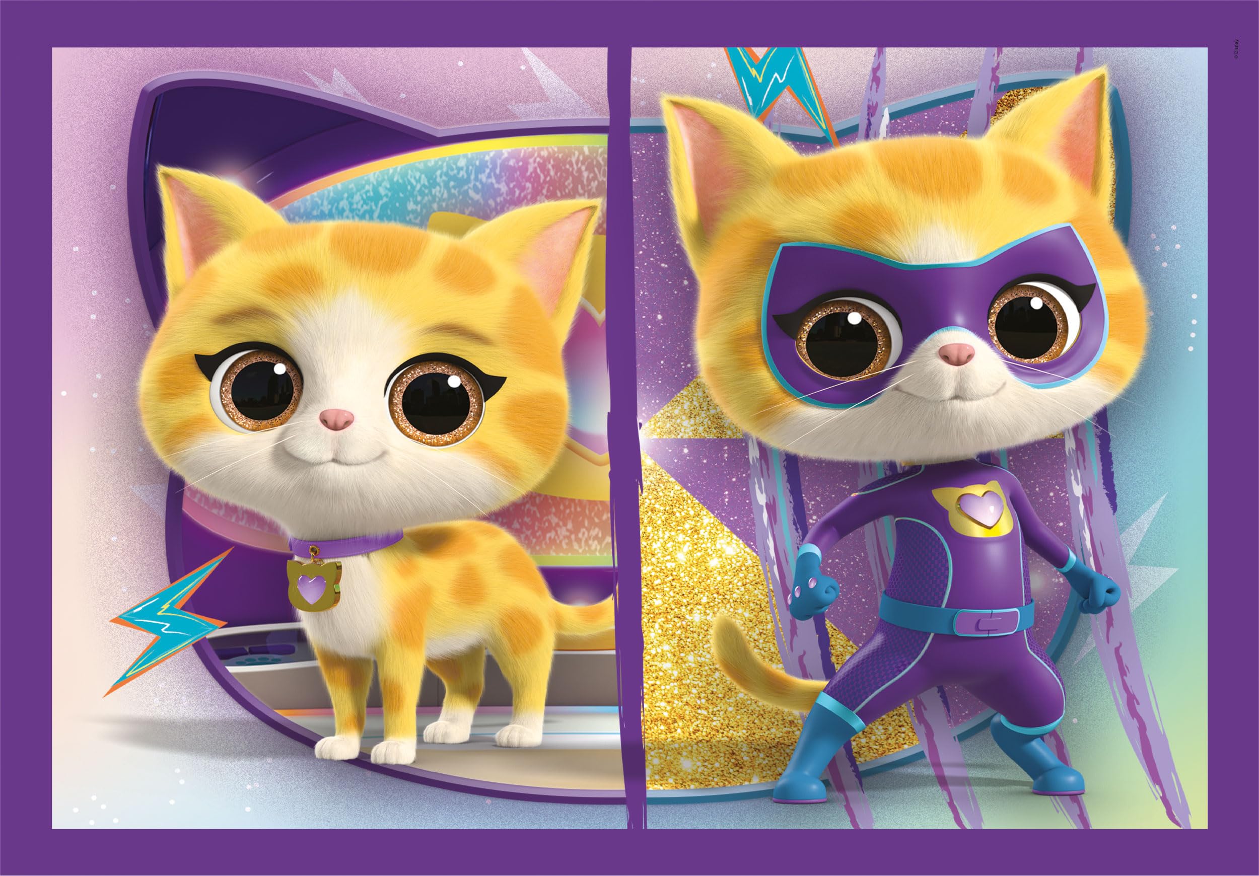 Clementoni Jigsaw Puzzle 4 In 1 Super Kitties 12+16+20+24 Pieces - Supercolor Puzzle For Children 4-6 Years, Cartoon, Gift For Boy/Girls, Puzzle For Kids, Made In Italy, 21531