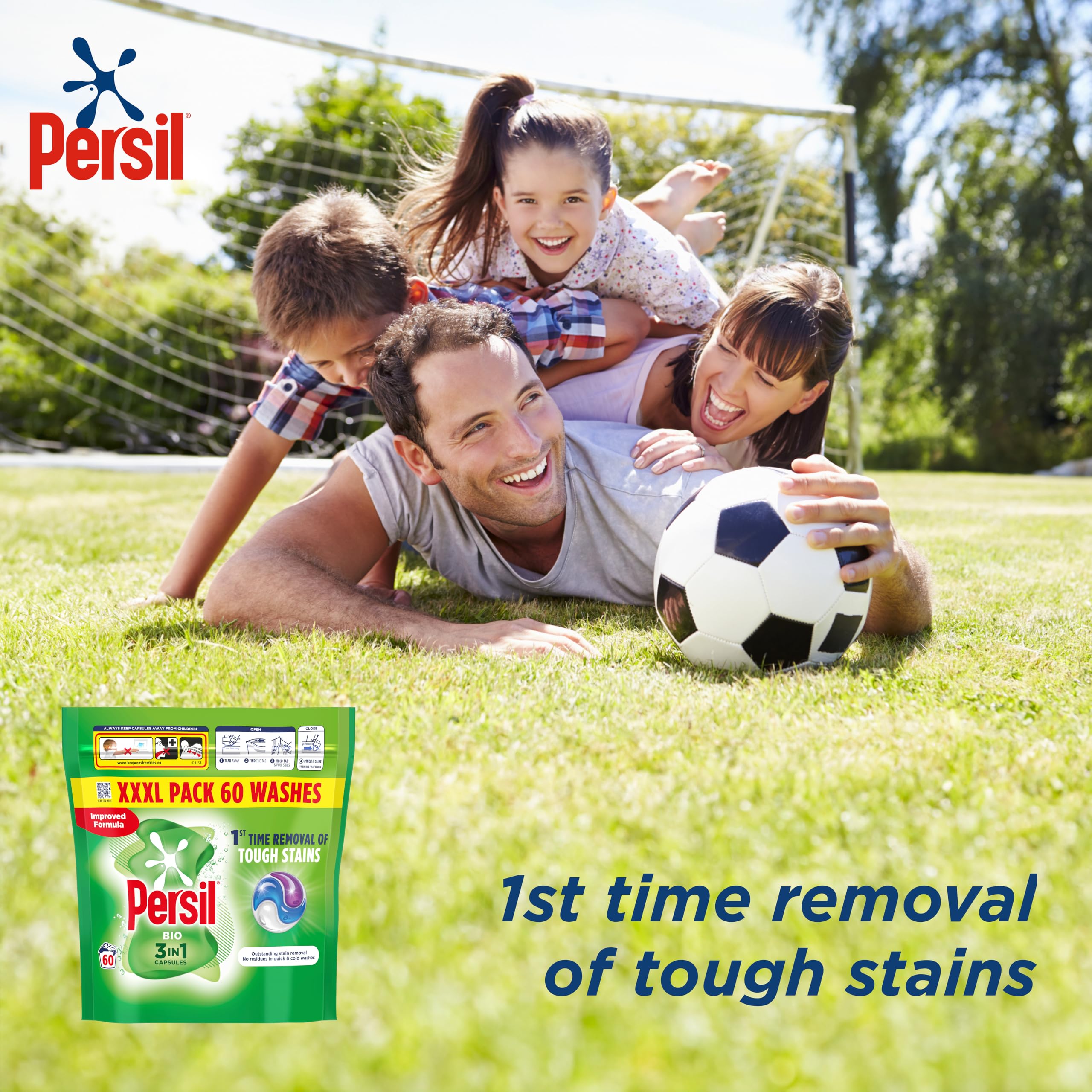 Persil 3 in 1 Bio Laundry Washing Capsules brilliant stain removal XL mega refill pack 1. 782 kg (66 washes)